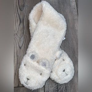 Baby Gap Polar Bear Soft Fuzzy Winter Scarf - White Grey - Girl’s One Size